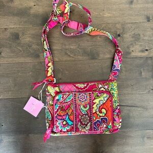 Vera Bradley Quilted Crossbody Bag – Pink Paisley Floral – NEW with Tags